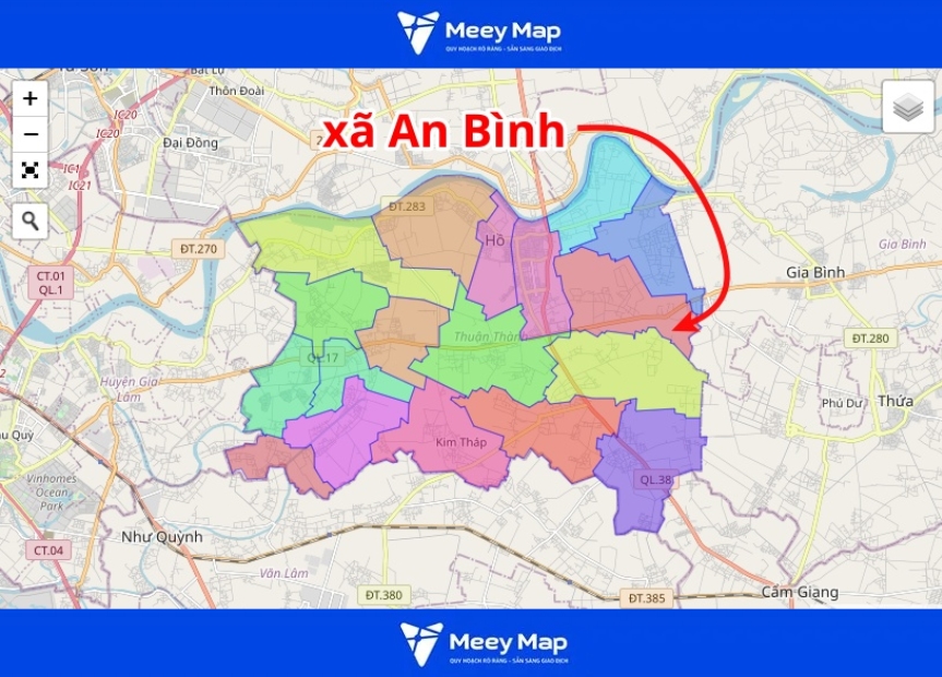 Bản đồ Huyện Thuận Thành, Bắc Ninh| Quy hoạch sử dụng đất 12 Bản đồ xã An Bình