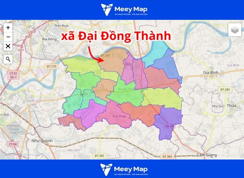 Bản đồ Huyện Thuận Thành, Bắc Ninh| Quy hoạch sử dụng đất 22 Bản đồ xã Đồng Thành