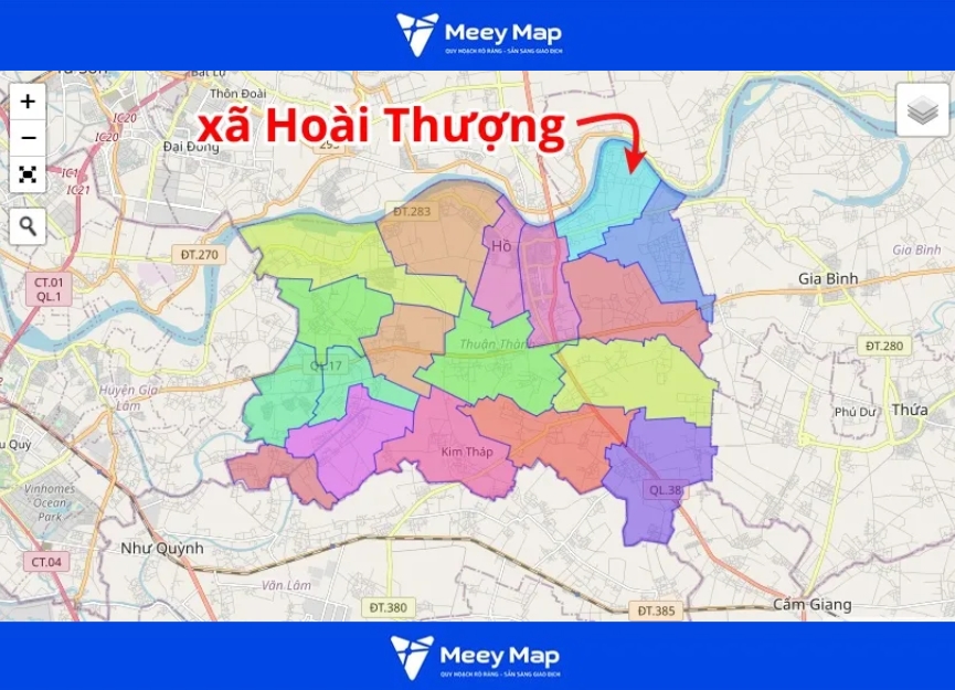 Bản đồ Huyện Thuận Thành, Bắc Ninh| Quy hoạch sử dụng đất 24 Bản đồ xã Hoài Thượng