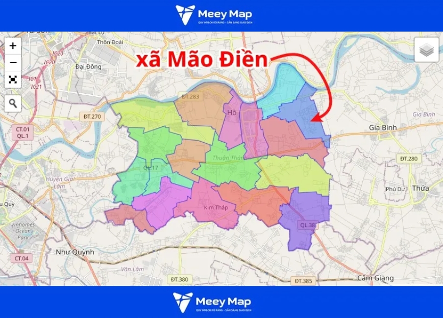 Bản đồ Huyện Thuận Thành, Bắc Ninh| Quy hoạch sử dụng đất 25 Bản đồ xã Mão Điền