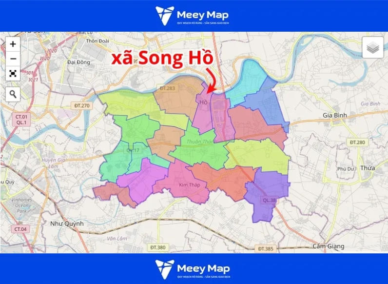 Bản đồ Huyện Thuận Thành, Bắc Ninh| Quy hoạch sử dụng đất 17 Bản đồ xã Song Hồ
