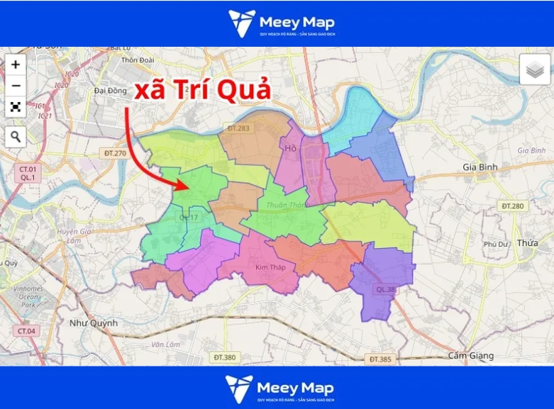 Bản đồ Huyện Thuận Thành, Bắc Ninh| Quy hoạch sử dụng đất 20 Bản đồ xã Trí Quả