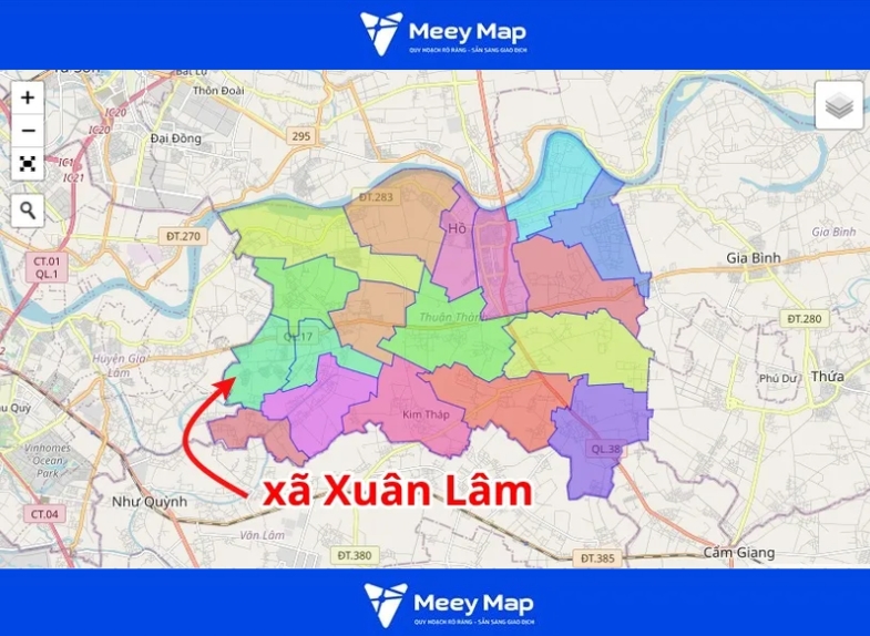 Bản đồ Huyện Thuận Thành, Bắc Ninh| Quy hoạch sử dụng đất 21 Bản đồ xã Xuân Lâm