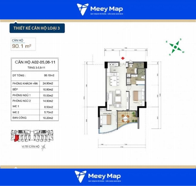 Review Hảo Aria Resort Vũng Tàu| Căn hộ, Villa nghỉ dưỡng sát cạnh bãi tắm riêng 15 Loại 3 căn hộ Hảo Aria Resort - BlueSaphire, Thành phố Vũng Tàu