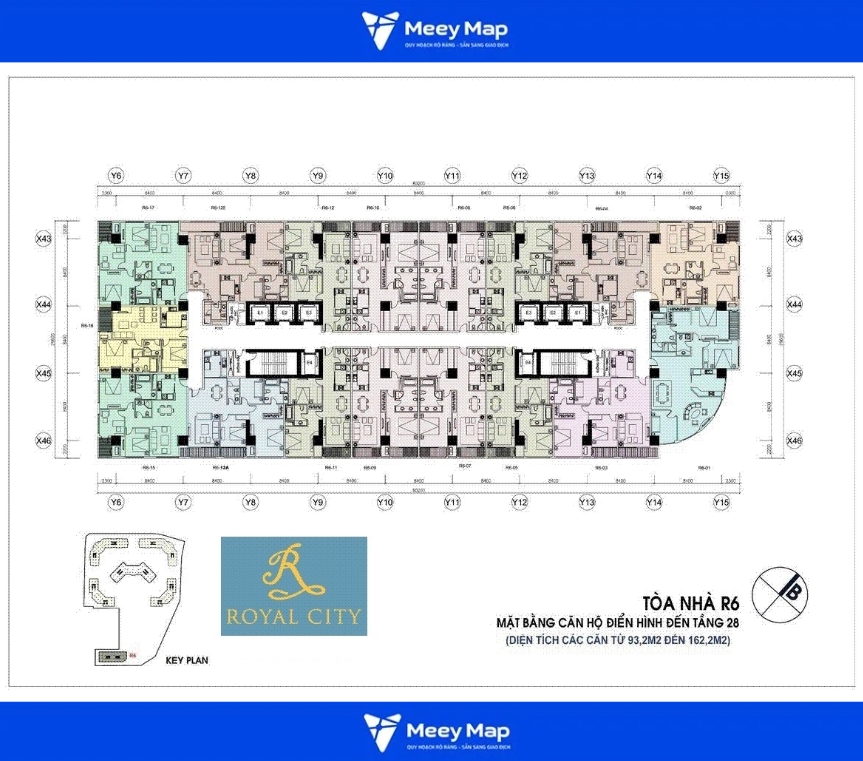 Căn hộ chung cư Vinhomes Royal City, Quận Thanh Xuân 14 Mặt bằng tòa nhà R6 Vinhomes Royal City
