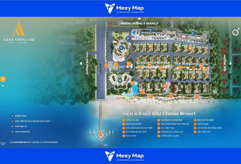 Review Hảo Aria Resort Vũng Tàu| Căn hộ, Villa nghỉ dưỡng sát cạnh bãi tắm riêng 7 Mặt bằng tổng thể Hảo Aria Resort - BlueSaphire, Thành phố Vũng Tàu