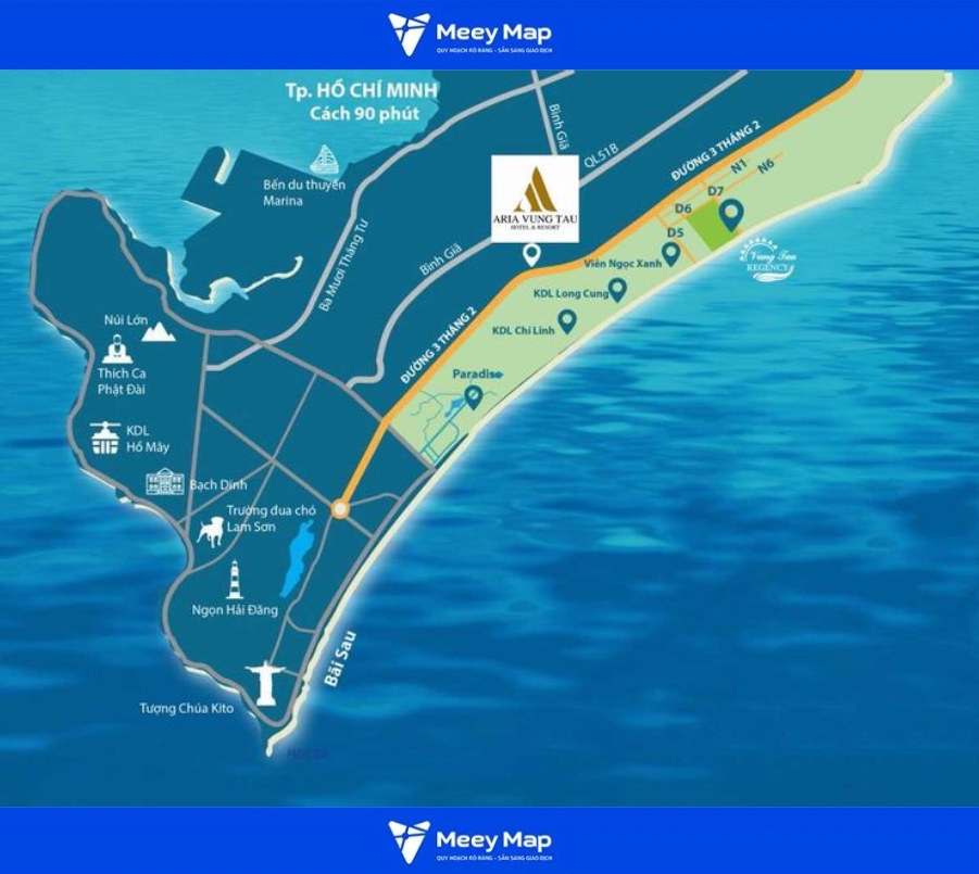 Review Hảo Aria Resort Vũng Tàu| Căn hộ, Villa nghỉ dưỡng sát cạnh bãi tắm riêng 3 Vị trí Hảo Aria Resort - BlueSaphire, Thành phố Vũng Tàu trên bản đồ