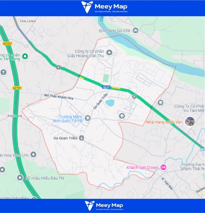 Bản đồ quy hoạch Thành phố Thái Nguyên, Thái Nguyên| Kế hoạch sử dụng đất 15 Bản đồ phường Quán Triều, Thành phố Thái Nguyên