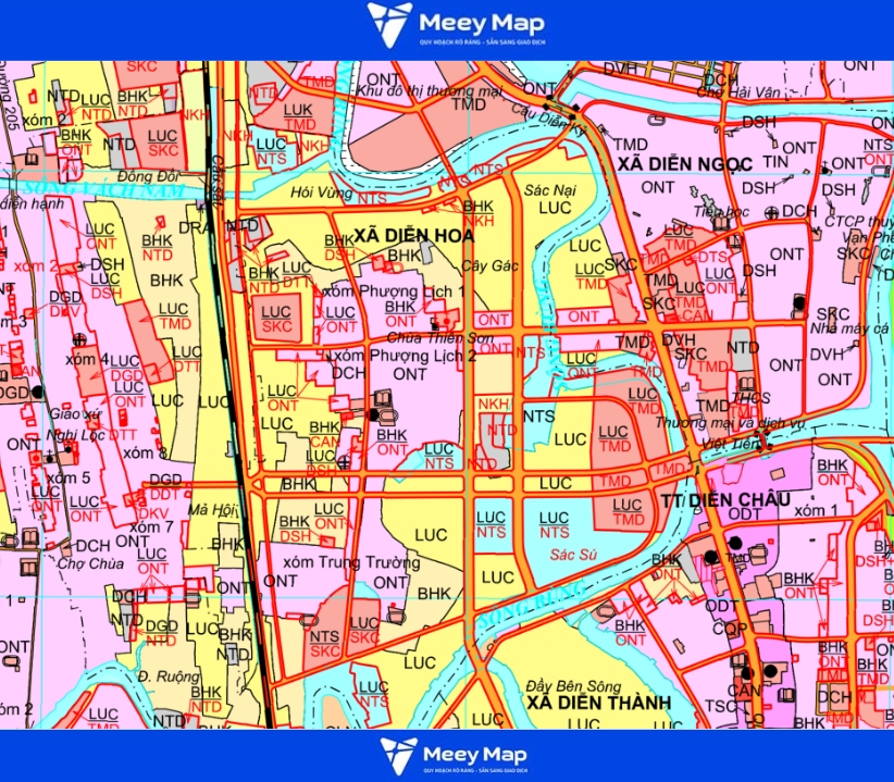Bản đồ quy hoạch Huyện Diễn Châu, Tỉnh Nghệ An|Kế hoạch Sử dụng Đất 99 Bản đồ quy hoạch xã Diễn Hoa, Diễn Châu