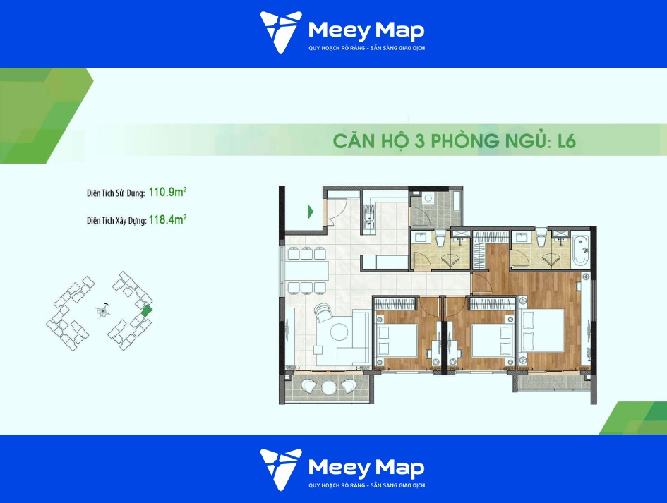 Căn hộ chung cư Sadora Apartment Thành phố Thủ Đức| Cập nhật giá 2024 12 Can ho 3 phong ngu L6
