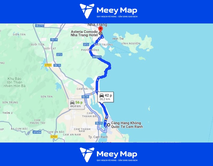 Duong di chuyen tu San bay Cam Ranh Khach san Comodo Nha Trang Hotel