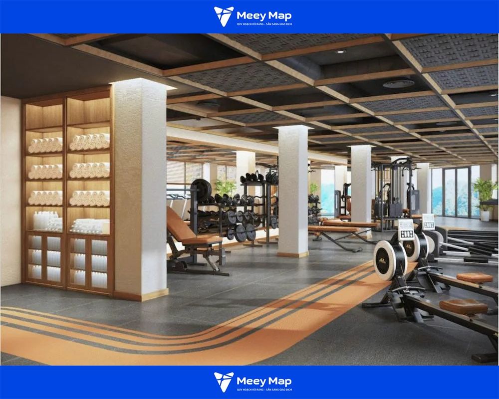 Phòng gym được bố trí tại tầng trệt của khách sạn Phòng gym được bố trí tại tầng trệt của khách sạn