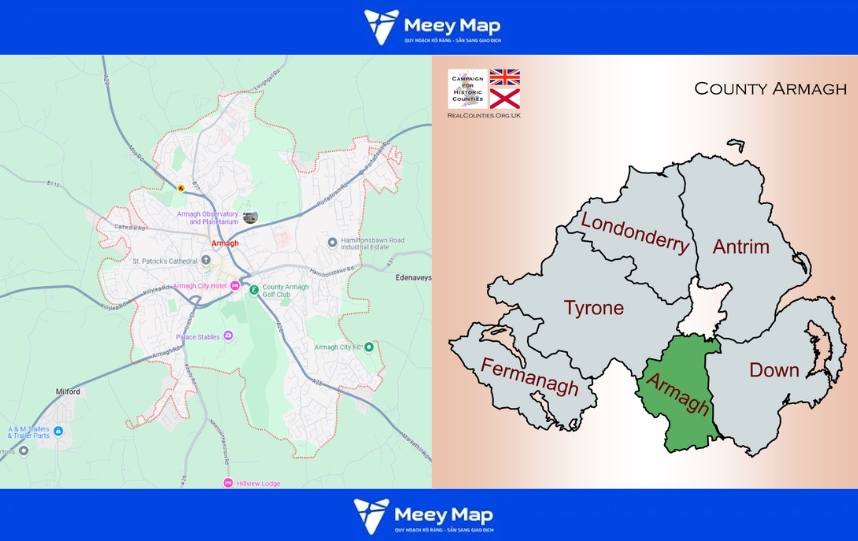 Bản đồ Armagh Northern Ireland