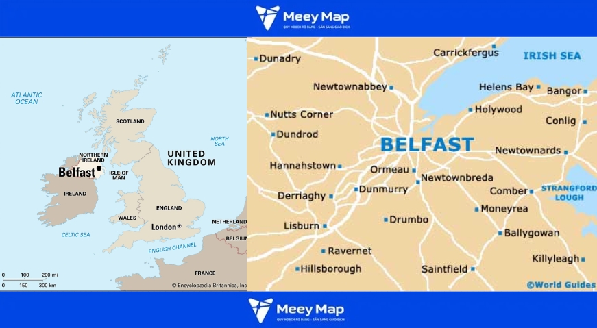 Bản đồ Belfast, Northern Ireland
