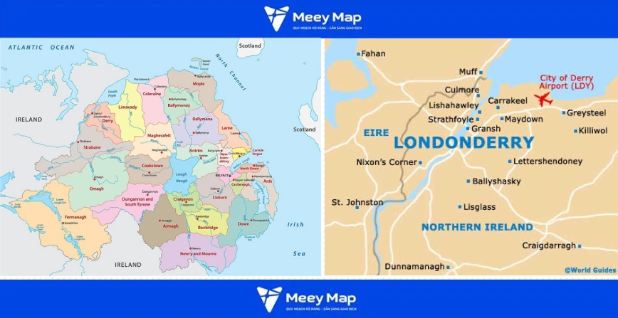 Bản đồ Derry Northern Ireland