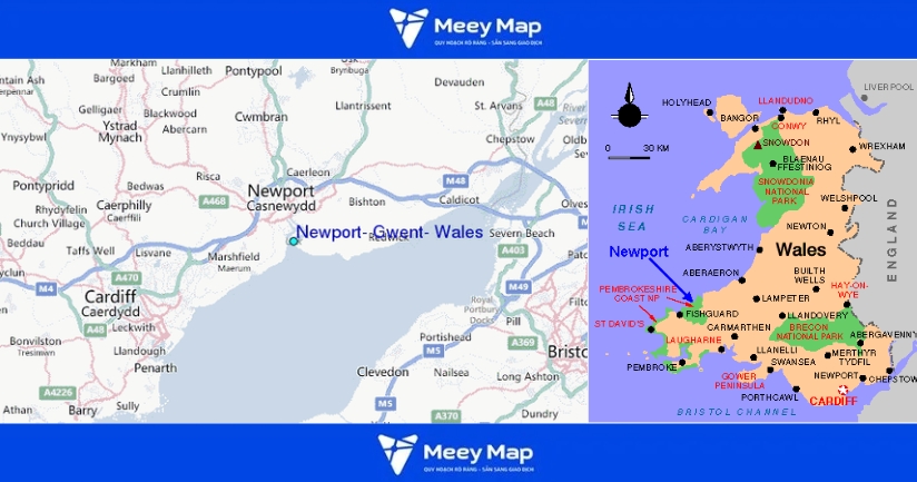 Bản đồ Newport, Wales