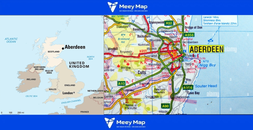 Bản đồ thành phố Aberdeen, Scotland
