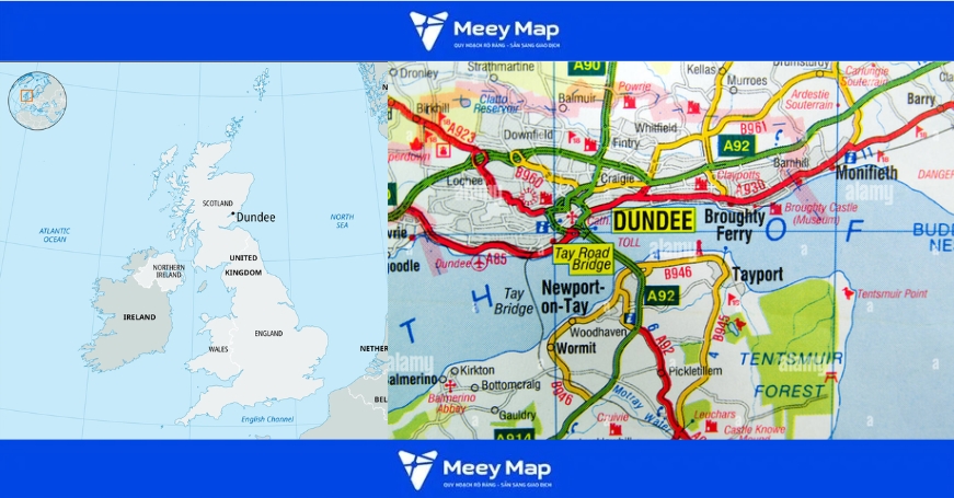 Bản đồ thành phố Dundee, Scotland