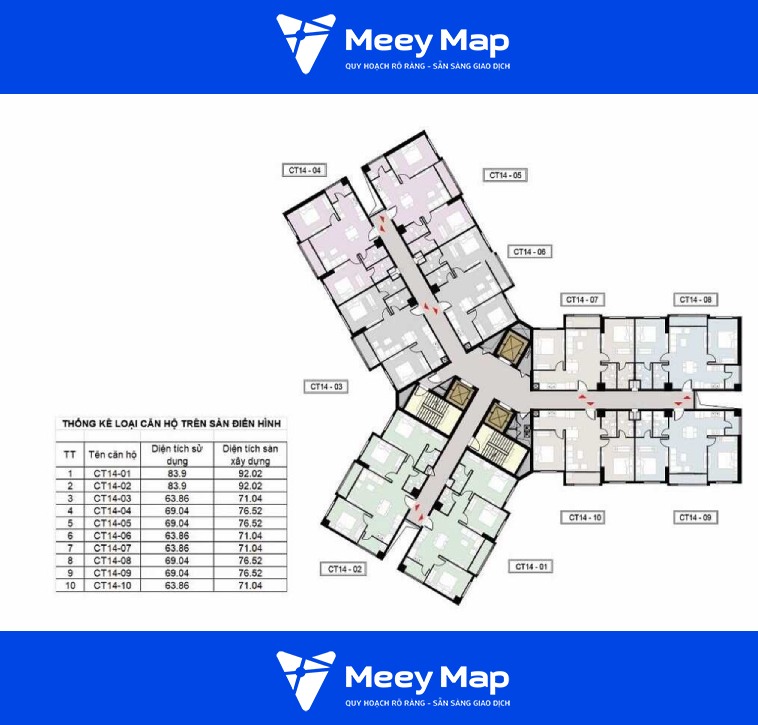 Mat bang Toa CT14 Mandala Hong Ha Eco City