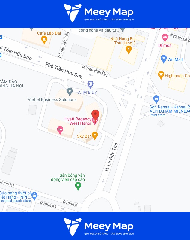 Review khách sạn Hyatt Regency West Hanoi, Quận Nam Từ Liêm, Hà Nội 2 Vi tri khach san Hyatt Regency West Hanoi