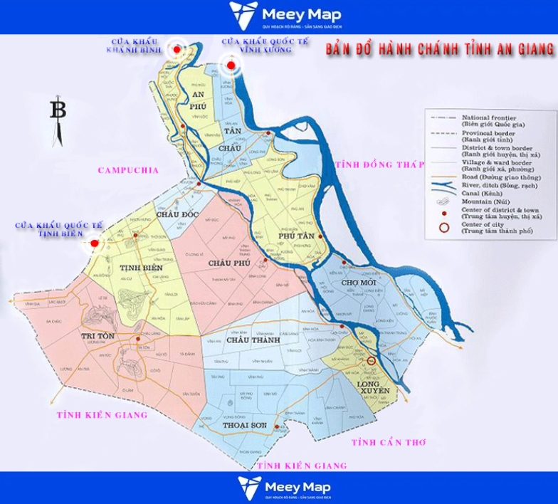 Bản Đồ Miền Tây Khổ Lớn Phóng To Chi Tiết Nhất 6 Bản đồ An Giang( Miền Tây)