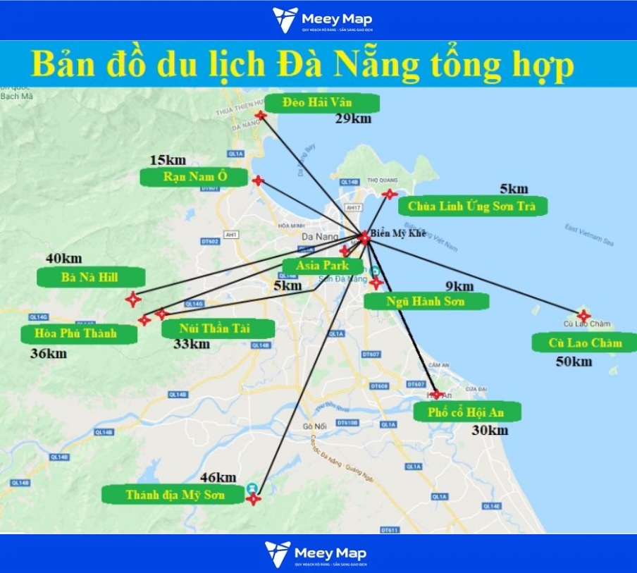 Bản đồ địa điểm du lịch Đà Nẵng