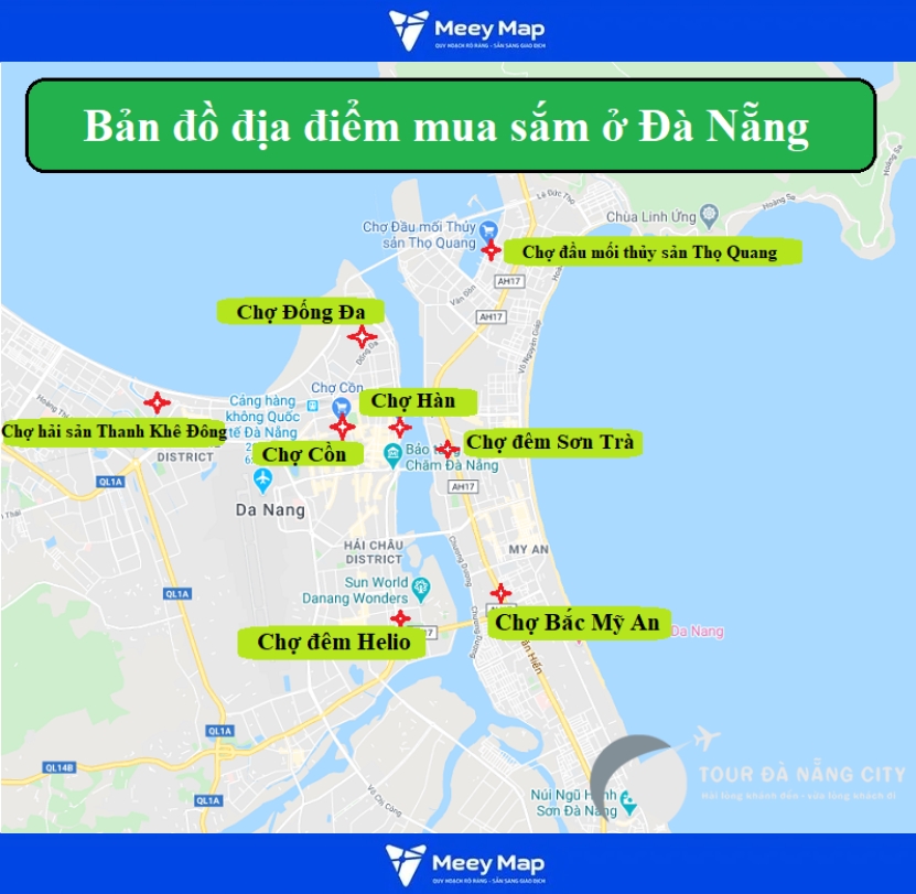 Bản đồ địa điểm mua sắm Đà Nẵng