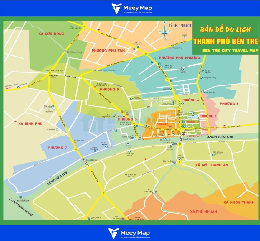 Bản đồ du lịch thành phố Bến Tre