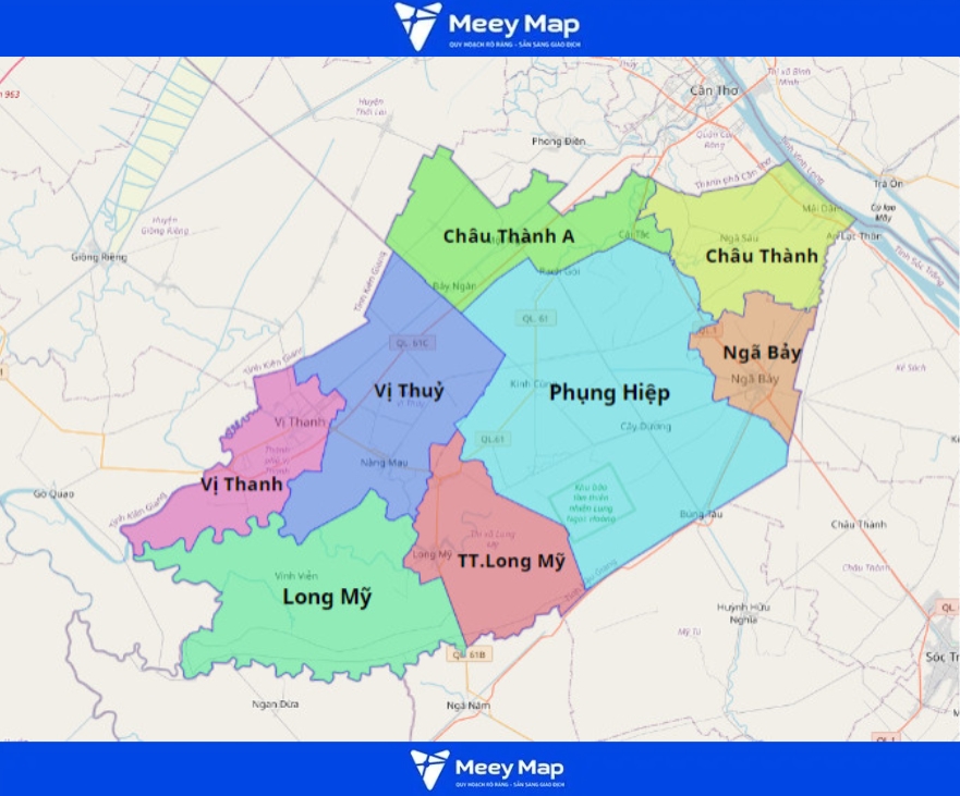 Bản Đồ Miền Tây Khổ Lớn Phóng To Chi Tiết Nhất 11 Bản đồ tỉnh Hậu Giang( Miền Tây)