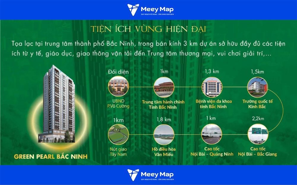 Tiện ích vùng đầy đủ trong vòng bán kính 3km Tiện ích vùng đầy đủ trong vòng bán kính 3km
