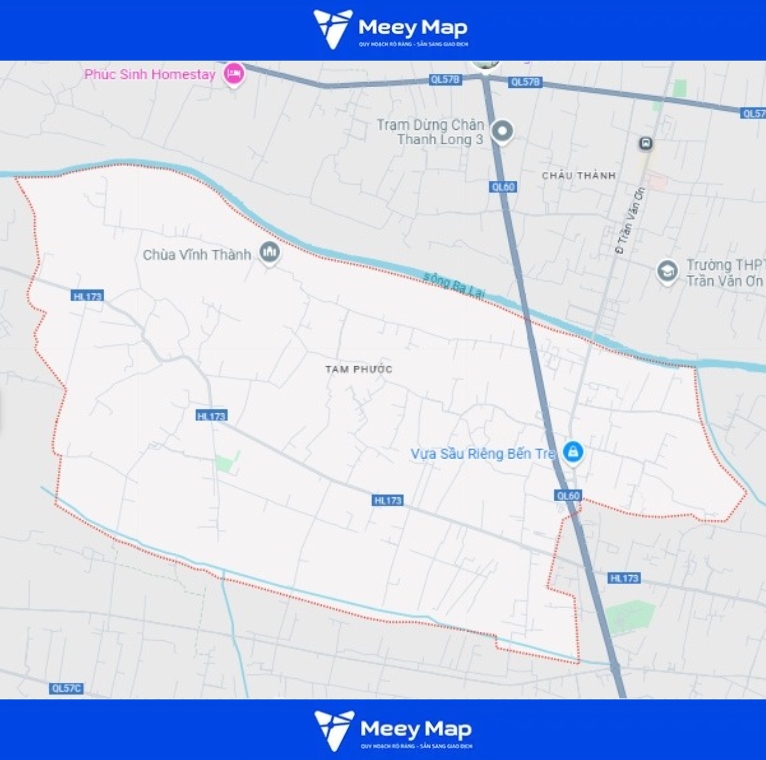 Bản đồ Quy Hoạch Huyện Châu Thành, Bến Tre|Kế hoạch Sử dụng Đất mới nhất 17 Bản đồ xã Tam Phước, huyện Châu Thành