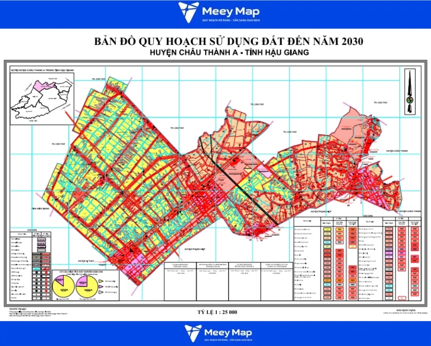 Bản đồ quy hoạch tỉnh Hậu Giang|Quy hoạch Sử dụng Đất 67 Bản đồ quy hoạch Huyện Châu Thành, tỉnh Hậu Giang