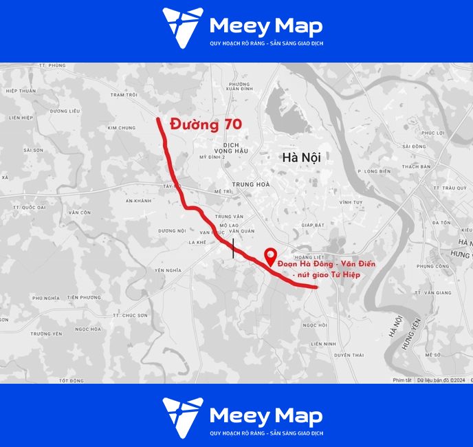 Bản đồ quy hoạch đường 70 Hà Nội mở rộng chi tiết đến 2030 11 Duong 70 doan Ha Dong Van Dien nut giao Tu Hiep se duoc cai tao mo rong giup giam tai cho cac tuyen duong huyet mach cua ngo phia Nam Thu do
