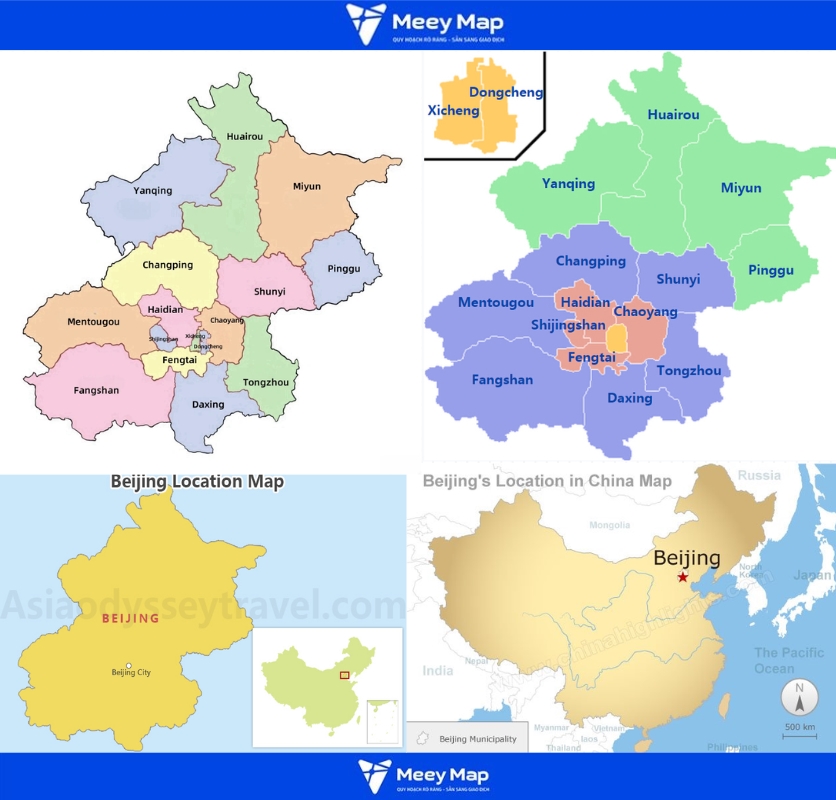 Bản đồ Trung Quốc khổ lớn Phóng To đầy đủ chi tiết 34 Bản đồ Bắc Kinh (Beijing)