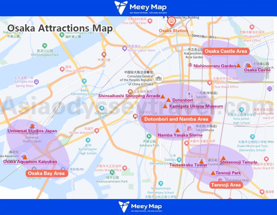 Bản đồ Nhật Bản khổ lớn phóng to 2025 31 Bản đồ Osaka