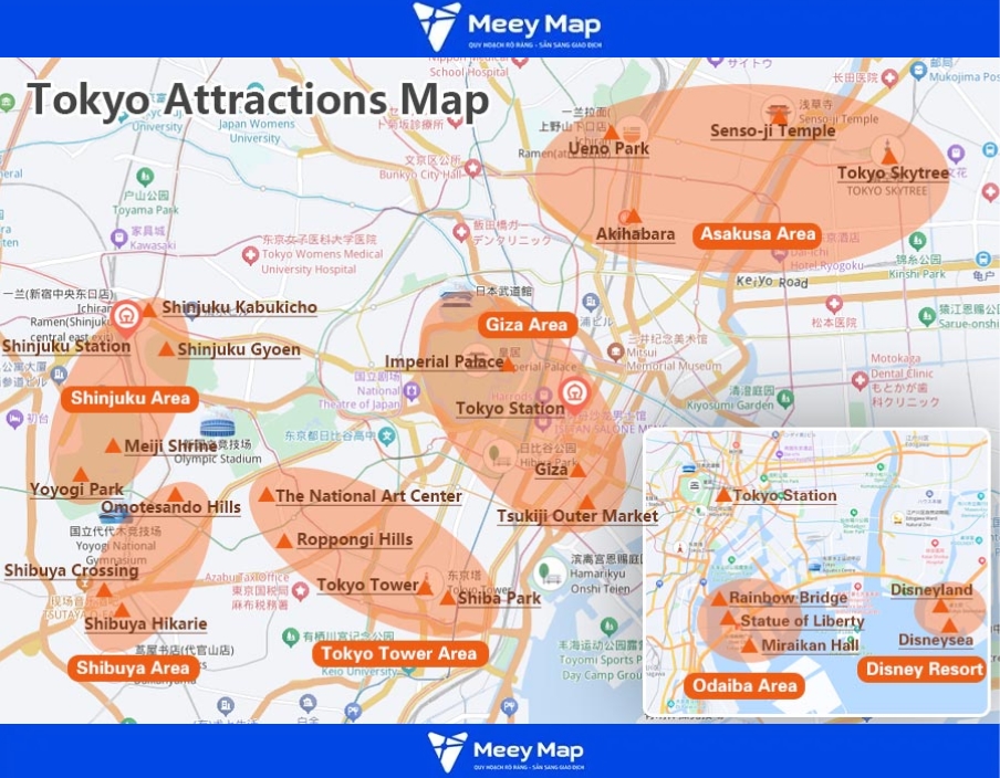 Bản đồ Nhật Bản khổ lớn phóng to 2025 29 Bản đồ Tokyo