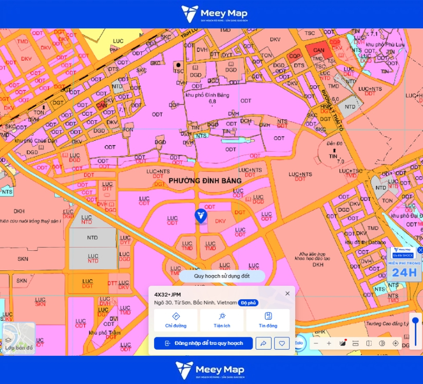 Bản đồ quy hoạch thành phố Từ Sơn, Bắc Ninh| Quy hoạch Sử dụng Đất 38 Bản đồ phường Đình Bảng, thành phố Từ Sơn