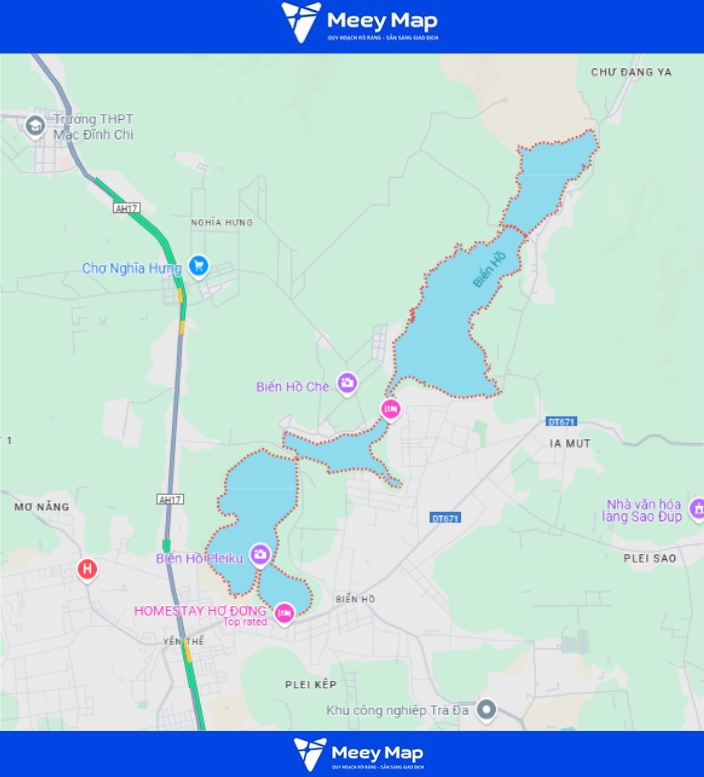Bản đồ quy hoạch Thành phố Pleiku, Gia Lai| Kế hoạch sử dụng đất 32 Biển Hồ (Hồ T’Nưng), Thành phố Pleiku