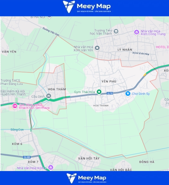 Bản đồ quy hoạch Huyện Yên Thành, Nghệ An|Kế hoạch Sử dụng Đất 10 Bản đồ xã Hoa Thành, huyện Yên Thành