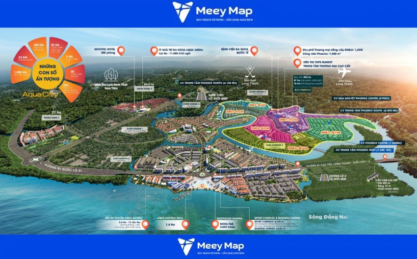 Khám phá bản đồ đường cao tốc Dầu Giây - Tân Phú Chi Tiết 19 Dự án Đô thị Aqua City