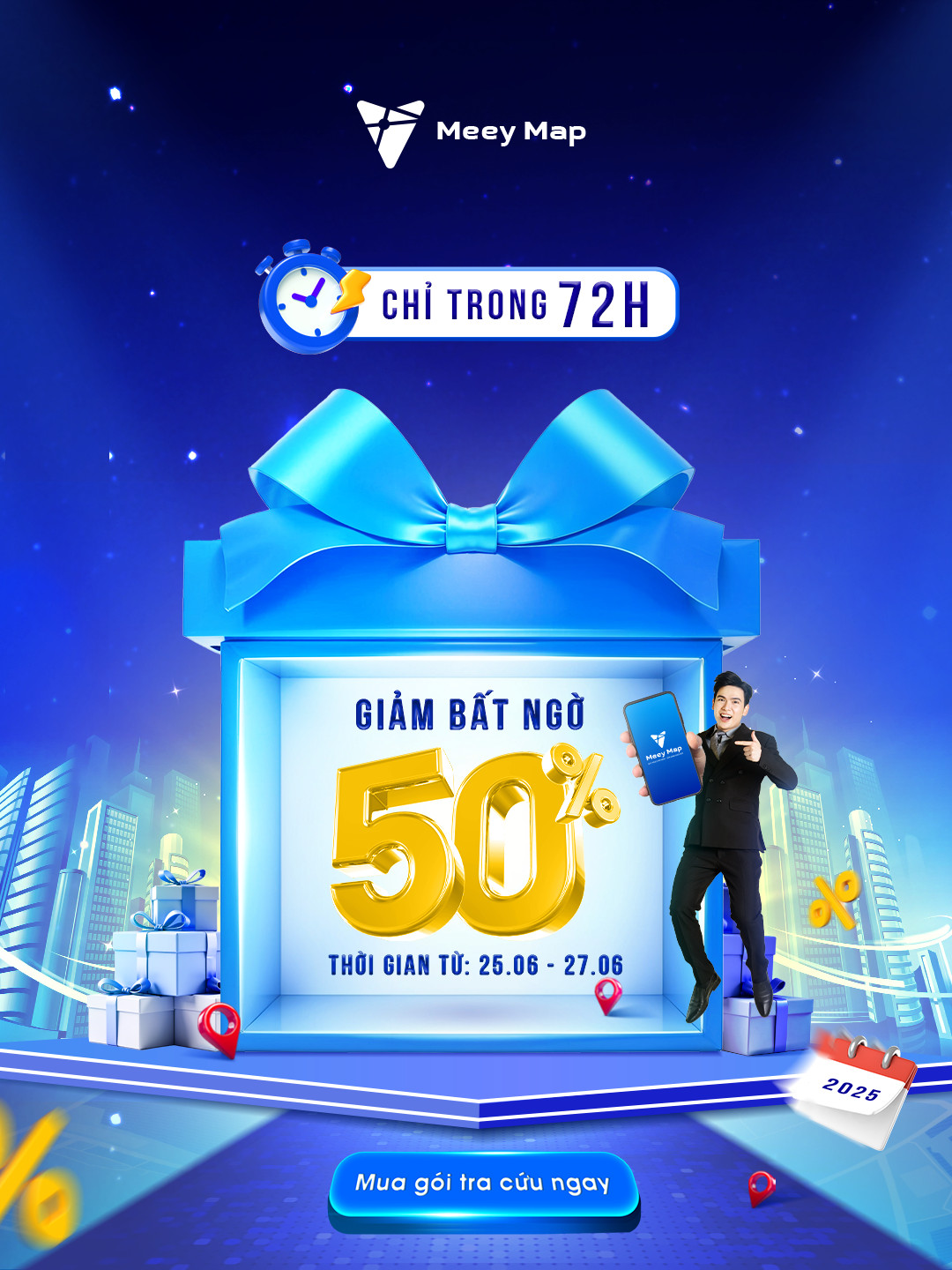 Chỉ 72 giờ vàng - Chạm đỉnh tiện ích với Meey Map giảm bất ngờ 50%! 1 Flash Sale bùng nổ! Chỉ 72 giờ - giảm bất ngờ 50% tất cả gói Meey Map - Cơ hội nắm bắt thông tin quy hoạch nhanh chóng, đón đầu mọi cơ hội