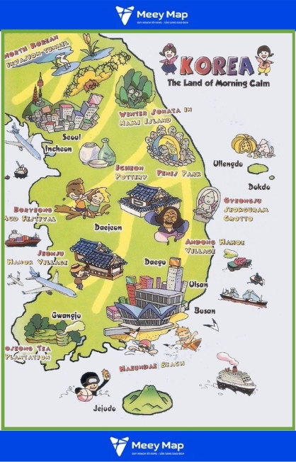 Bản đồ Hàn Quốc khổ lớn phóng to 2026 66 Bản đồ du lịch Korea