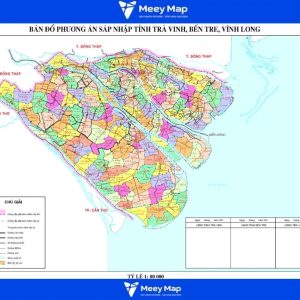 Bản đồ hành chính tỉnh Trà Vinh sau sáp nhập