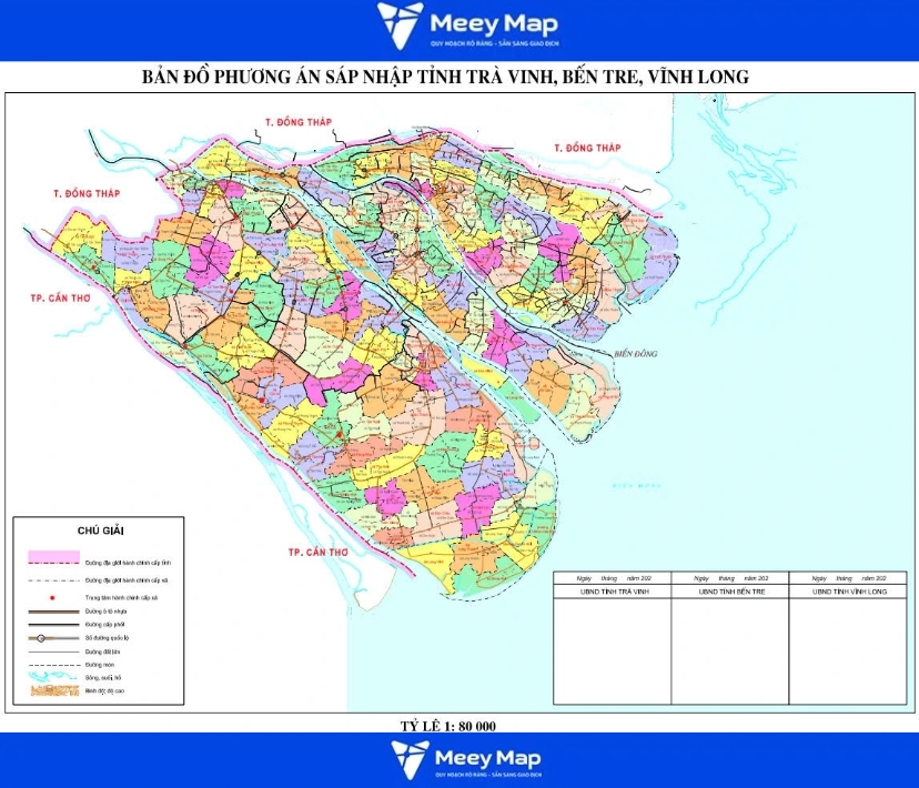 Bản đồ Tỉnh Trà Vinh đầy đủ sau khi sáp nhập 2025 23 Bản đồ hành chính tỉnh Trà Vinh sau sáp nhập