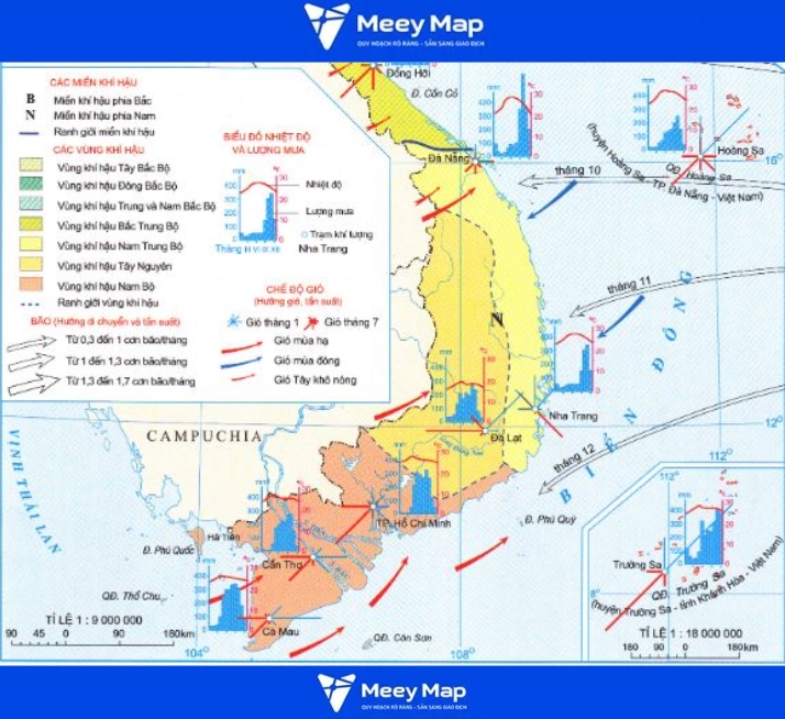 Bản đồ Miền Nam khổ lớn mới nhất 2025| Đầy đủ các tỉnh-thành phố 51 Bản đồ khí hậu các tỉnh Miền Nam