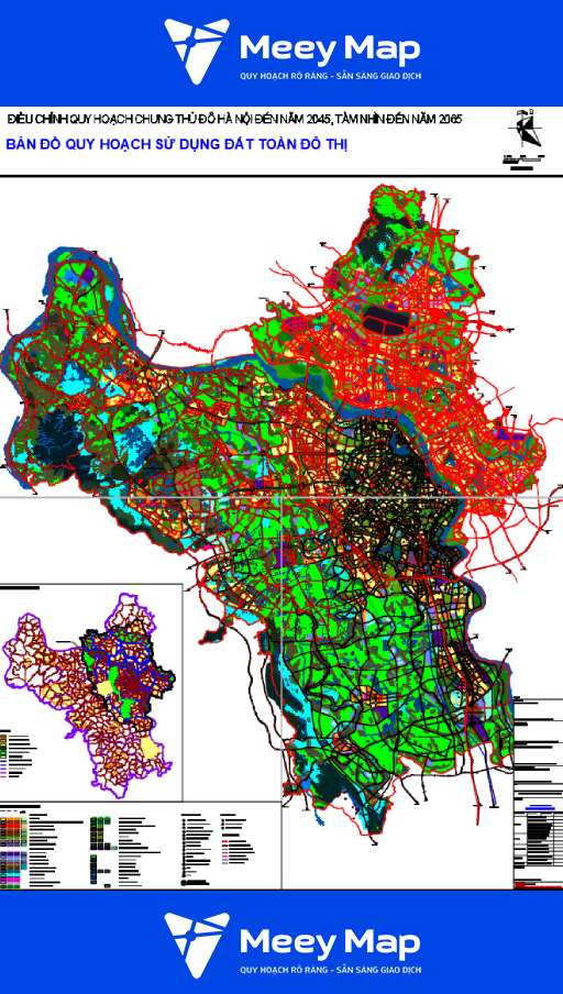 Ban do quy hoach chung thanh pho Ha Noi tam nhin 2045 2065