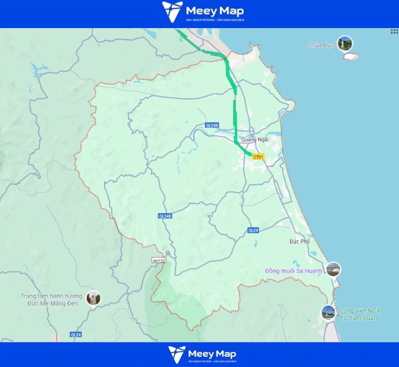 Bản đồ Miền Trung khổ lớn phóng to 2025 54 Bản đồ thành phố Quảng Ngãi, Miền Trung