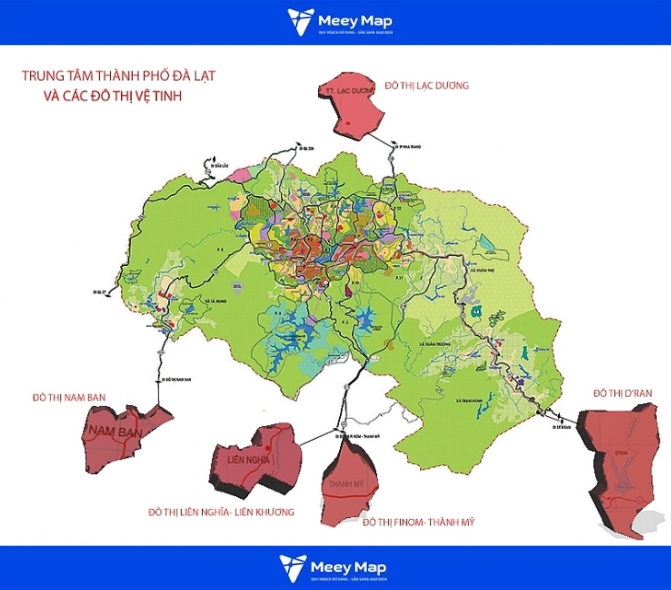 Bản đồ quy hoạch Thành phố Đà Lạt, Lâm Đồng| Quy hoạch sử dụng đất 39 Bản đồ trung tâm thành phố Đà Lạt và các độ thị Vệ Tinh