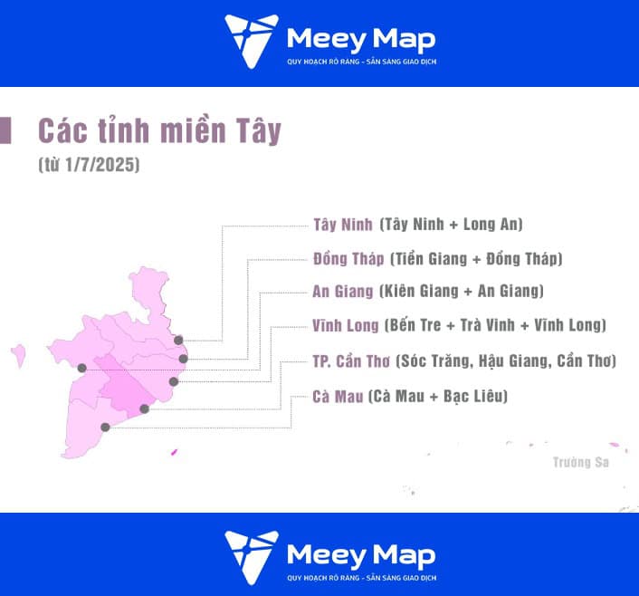 Sap nhap cac tinh mien Tay theo Nghi quyet 60 NQTW nam 2025