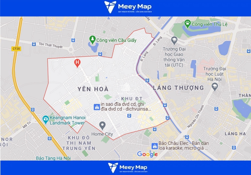 Vi tri dia ly phuong Yen Hoa Cau Giay Ha Noi